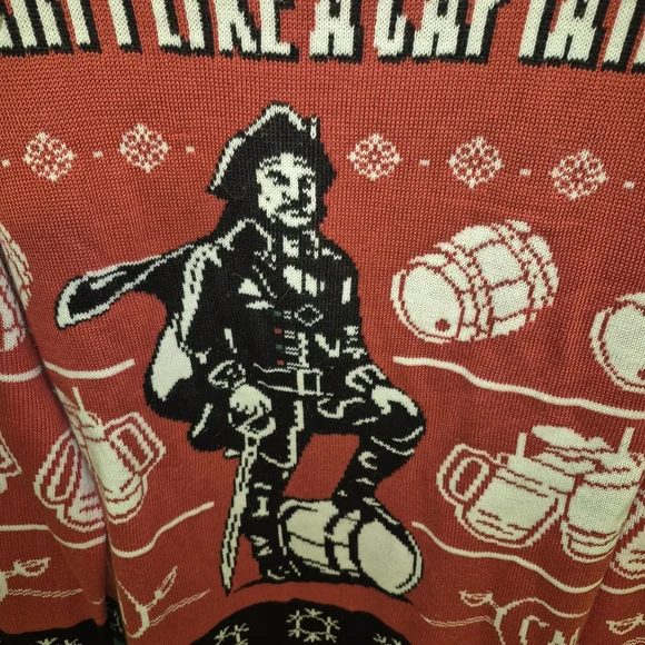 Captain Morgan Men's Ugly Christmas Sweater Size XL - Picture 9 of 9